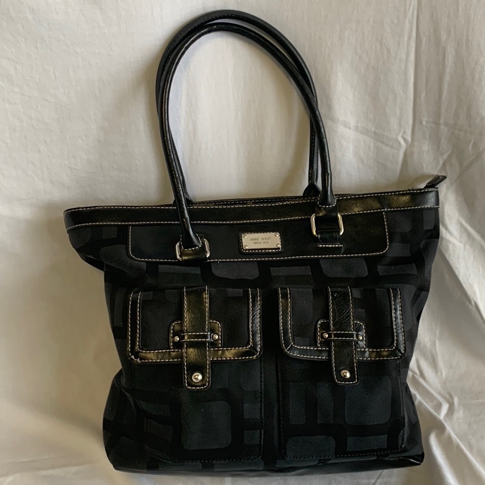 Nine West Fabric Tote. Black.